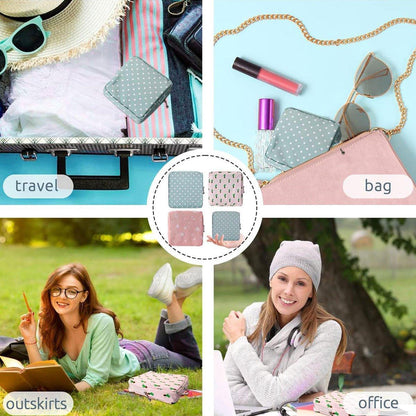 3PCS Cotton Sanitary Napkin Storage Bag Pink Leaves Cactus Dots Portable Pouch - Mekamart Australia