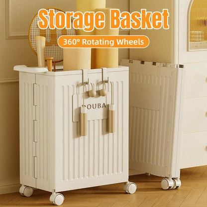 Fitness Storage Basket Organizer Tube with Wheeled Basket for Home Use and Gym