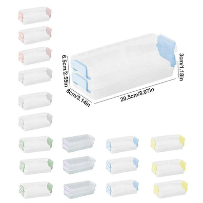 3PCS Clear Plastic Desktop Storage Box 2 Layer Holder DIY Stationery Pencil Case - Yellow - Mekamart Australia