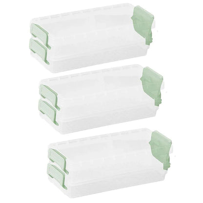 3PCS Clear Plastic Desktop Storage Box 2 Layer Holder DIY Stationery Pencil Case - Yellow - Mekamart Australia