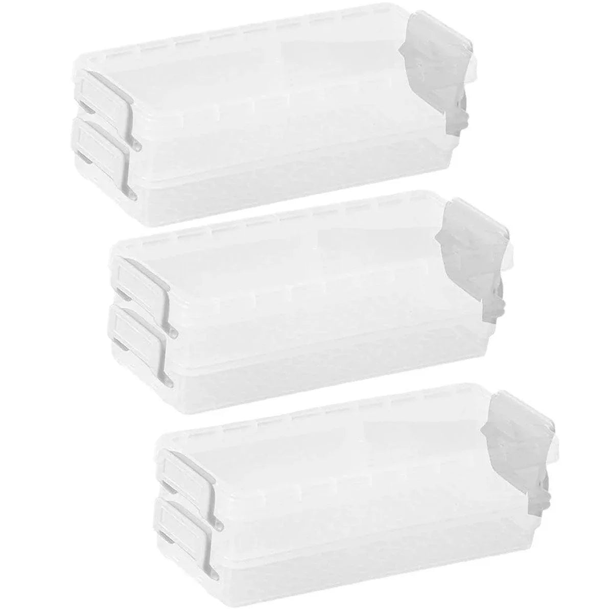 3PCS Clear Plastic Desktop Storage Box 2 Layer Holder DIY Stationery Pencil Case - Yellow - Mekamart Australia