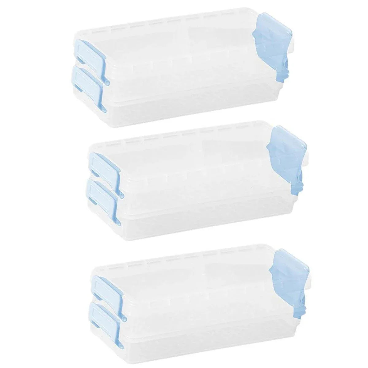 3PCS Clear Plastic Desktop Storage Box 2 Layer Holder DIY Stationery Pencil Case - Yellow - Mekamart Australia