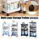 Multi Layer Rolling Storage Cart Kitchen Bathroom Organizer Shelf with Wheels - 3-Black - Mekamart Australia