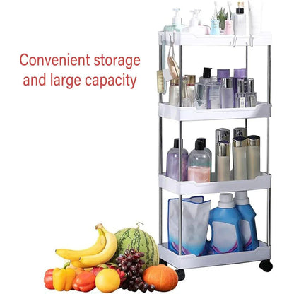 Multi Layer Rolling Storage Cart Kitchen Bathroom Organizer Shelf with Wheels - 3-Black - Mekamart Australia
