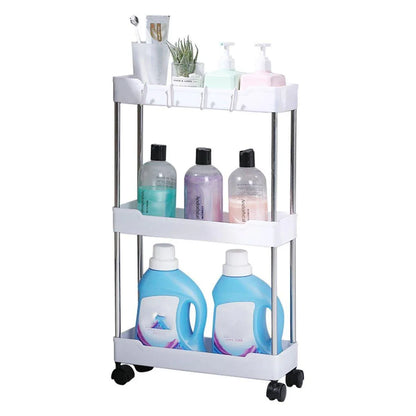 Multi Layer Rolling Storage Cart Kitchen Bathroom Organizer Shelf with Wheels - 3-Black - Mekamart Australia