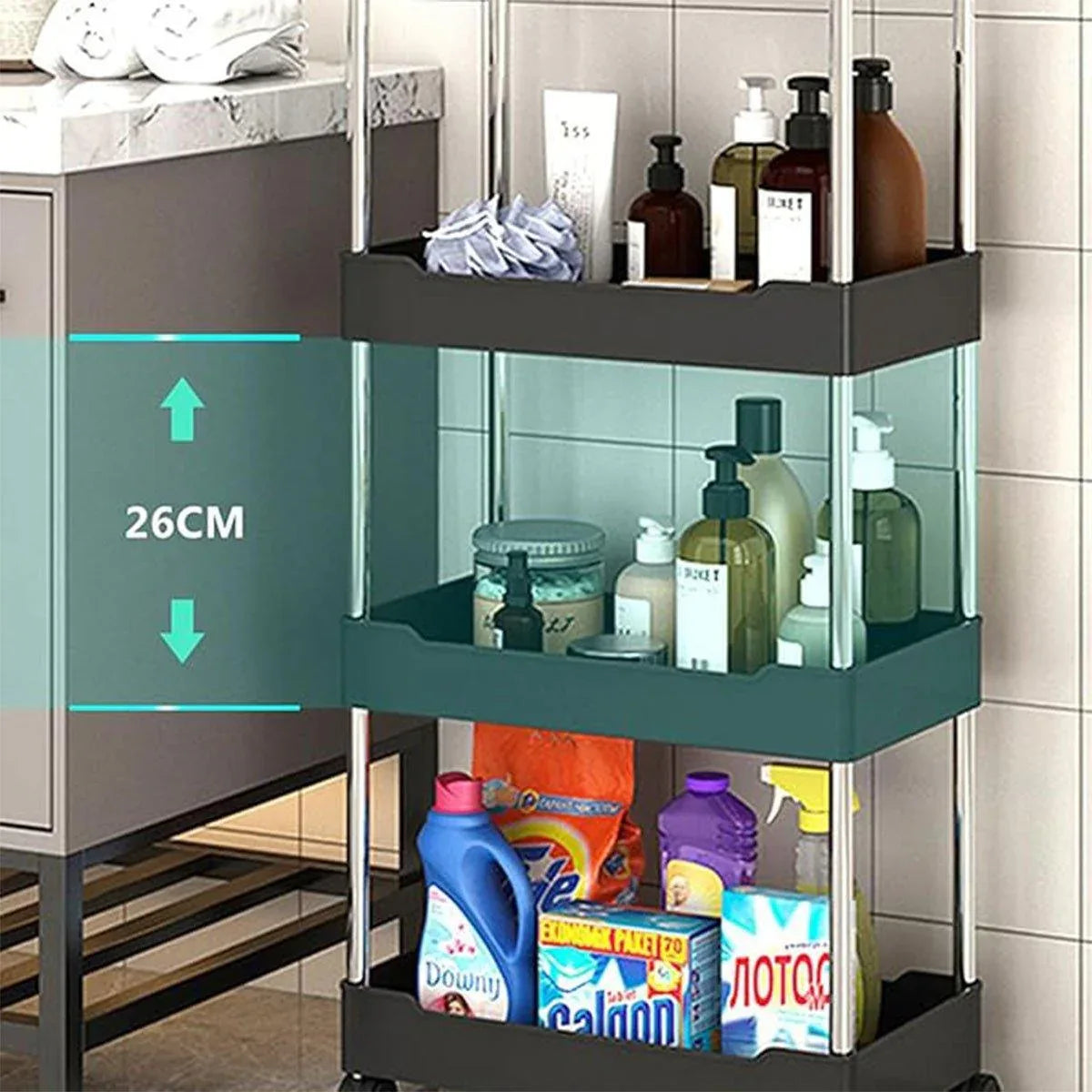 Multi Layer Rolling Storage Cart Kitchen Bathroom Organizer Shelf with Wheels - 4-White - Mekamart Australia