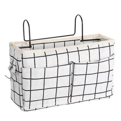 Hanging Bedside Storage Caddy with Pockets for Bunk Bed Dorm Couch Organizing - White - Mekamart Australia