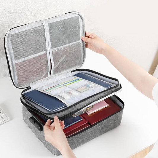 Large Capacity Multi-Layer Document Ticket Storage Bag Certificate File Organize 3 Layers - Black 3 Layers-B3