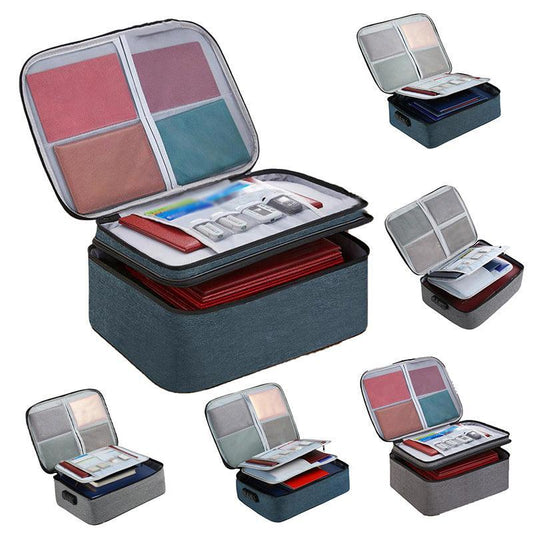 Large Capacity Multi-Layer Document Ticket Storage Bag Certificate File Organize 3 Layers - Black 3 Layers-B3