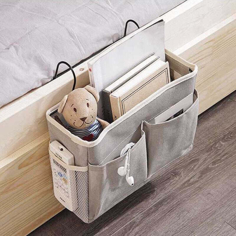 Hanging Bedside Storage Caddy with Pockets for Bunk Bed Dorm Couch Organizing - Blue - Mekamart Australia