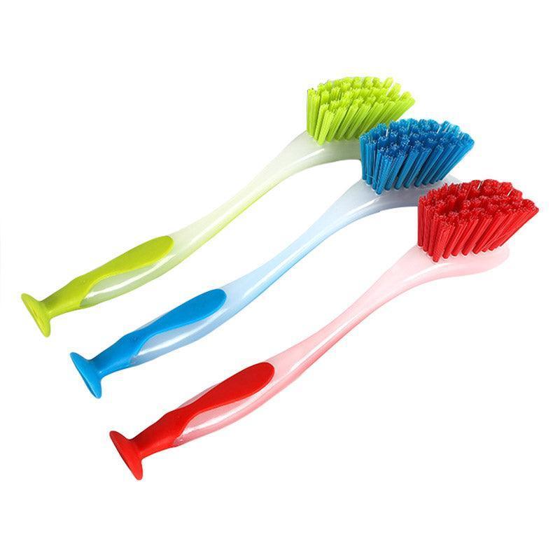 Multi Functional Long Handle Cleaning Brush Vertical Suction Kitchen Brush - Yellow - Mekamart Australia