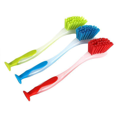 Multi Functional Long Handle Cleaning Brush Vertical Suction Kitchen Brush - Yellow - Mekamart Australia