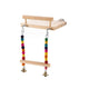 Bird Swing Parrot Cage Toy Wooden Swing with Beads and Bells Hanging Play - Bead Swing with Bells
