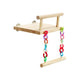 Bird Swing Parrot Cage Toy Wooden Swing with Beads and Bells Hanging Play - Chain Swing