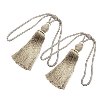 1pair Curtain Tiebacks Hanging Balls Tassel Rope Decorative Curtain Holders - Grey - Mekamart Australia