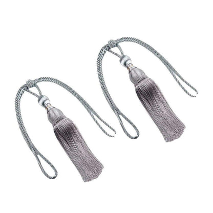 1pair Curtain Tiebacks Hanging Balls Tassel Rope Decorative Curtain Holders - Grey - Mekamart Australia