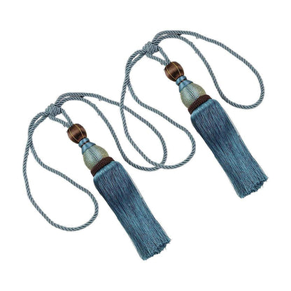 1pair Curtain Tiebacks Hanging Balls Tassel Rope Decorative Curtain Holders - Grey - Mekamart Australia