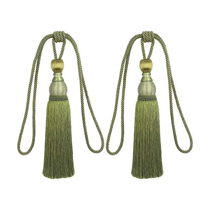 1pair Curtain Tiebacks Hanging Balls Tassel Rope Decorative Curtain Holders - Grey - Mekamart Australia