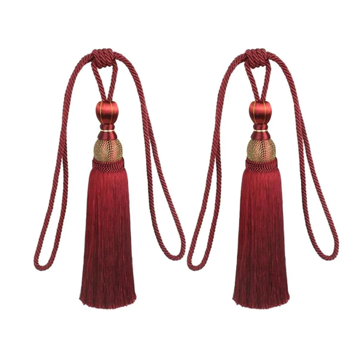 1pair Curtain Tiebacks Hanging Balls Tassel Rope Decorative Curtain Holders - Grey - Mekamart Australia