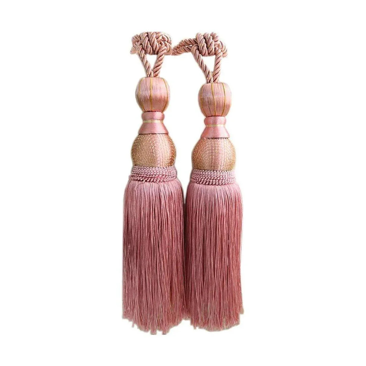 1pair Curtain Tiebacks Hanging Balls Tassel Rope Decorative Curtain Holders - Purple - Mekamart Australia