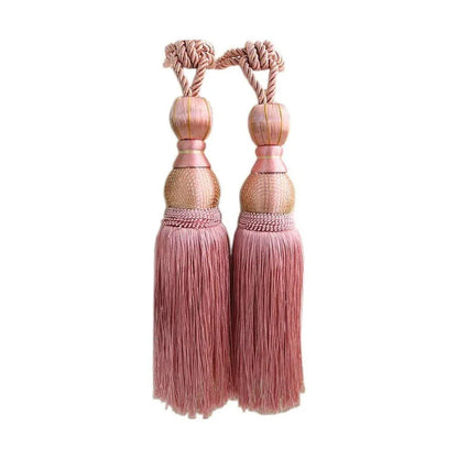 1pair Curtain Tiebacks Hanging Balls Tassel Rope Decorative Curtain Holders - Purple - Mekamart Australia