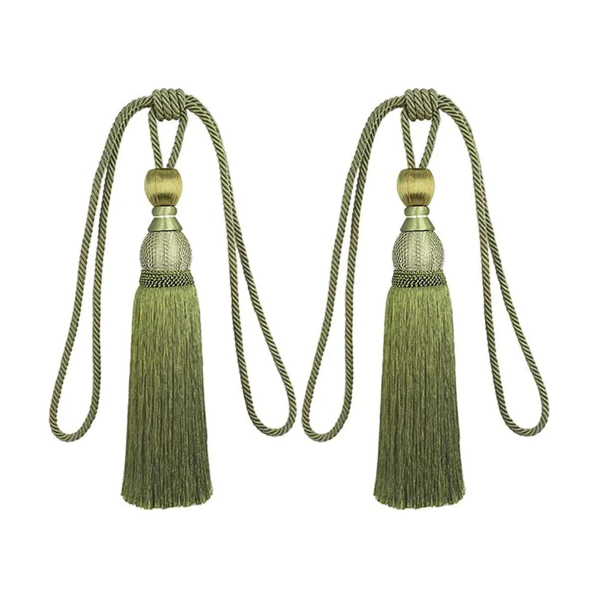 1pair Curtain Tiebacks Hanging Balls Tassel Rope Decorative Curtain Holders - Purple - Mekamart Australia
