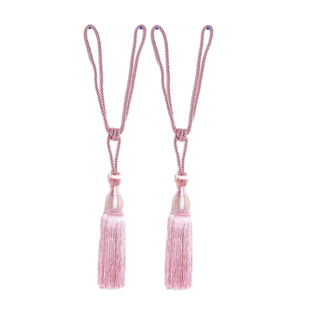 1pair Curtain Tiebacks Hanging Balls Tassel Rope Decorative Curtain Holders - Purple - Mekamart Australia
