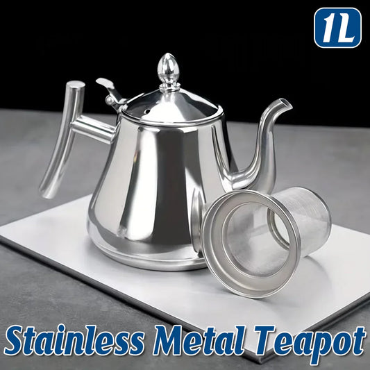 Thickened Stainless Steel Teapot Kettle With Strainer For Restaurant Hotel Use - Mekamart Australia