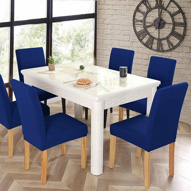 6X Stretch Chair Cover Seat Covers Spandex Washable Banquet Wedding Party Decora - Lake Blue - Mekamart Australia