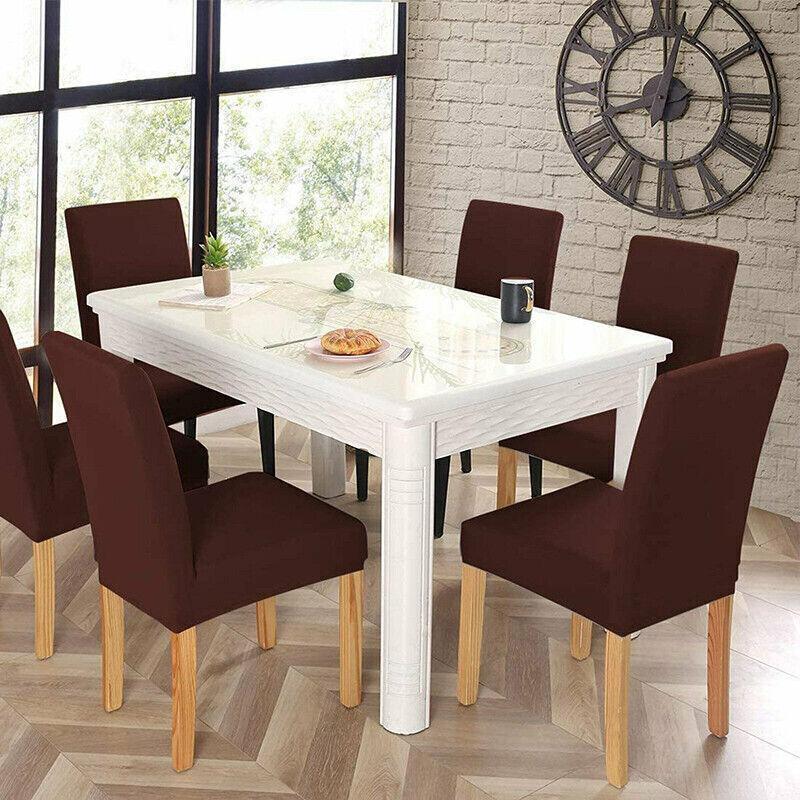 6X Stretch Chair Cover Seat Covers Spandex Washable Banquet Wedding Party Decora - Beige - Mekamart Australia