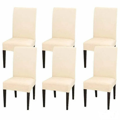 6X Stretch Chair Cover Seat Covers Spandex Washable Banquet Wedding Party Decora - Beige - Mekamart Australia