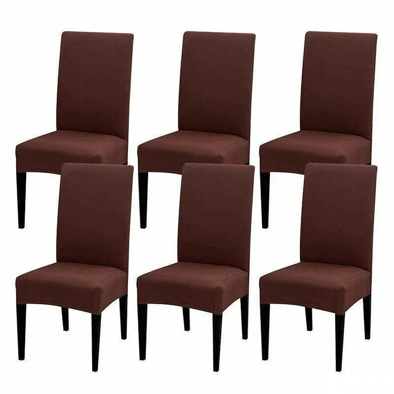 6X Stretch Chair Cover Seat Covers Spandex Washable Banquet Wedding Party Decora - Beige - Mekamart Australia