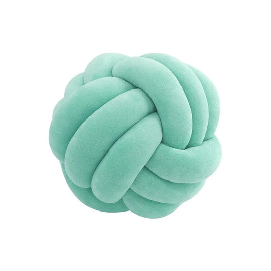 Three-Strand Braided Round Pillow Sofa Cushion Decorative Pillow for Living Room - Light Blue