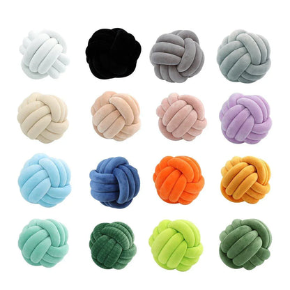 Three-Strand Braided Round Pillow Sofa Cushion Decorative Pillow for Living Room - Light Blue