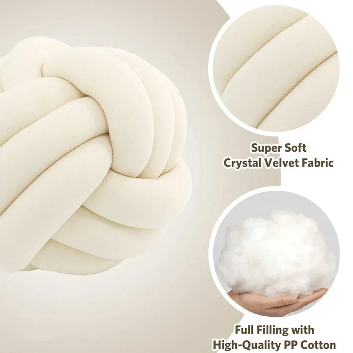 Three-Strand Braided Round Pillow Sofa Cushion Decorative Pillow for Living Room - Light Blue