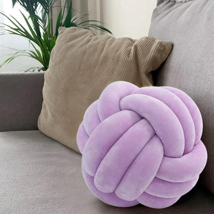 Three-Strand Braided Round Pillow Sofa Cushion Decorative Pillow for Living Room - Light Blue