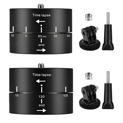 Action Camera 360° Rotating 60/120min Time Lapse Timer Tripod Head Adapter Gopro - 60min
