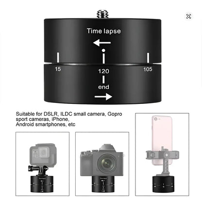 Action Camera 360° Rotating 60/120min Time Lapse Timer Tripod Head Adapter Gopro - 60min