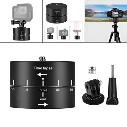 Action Camera 360° Rotating 60/120min Time Lapse Timer Tripod Head Adapter Gopro - 60min