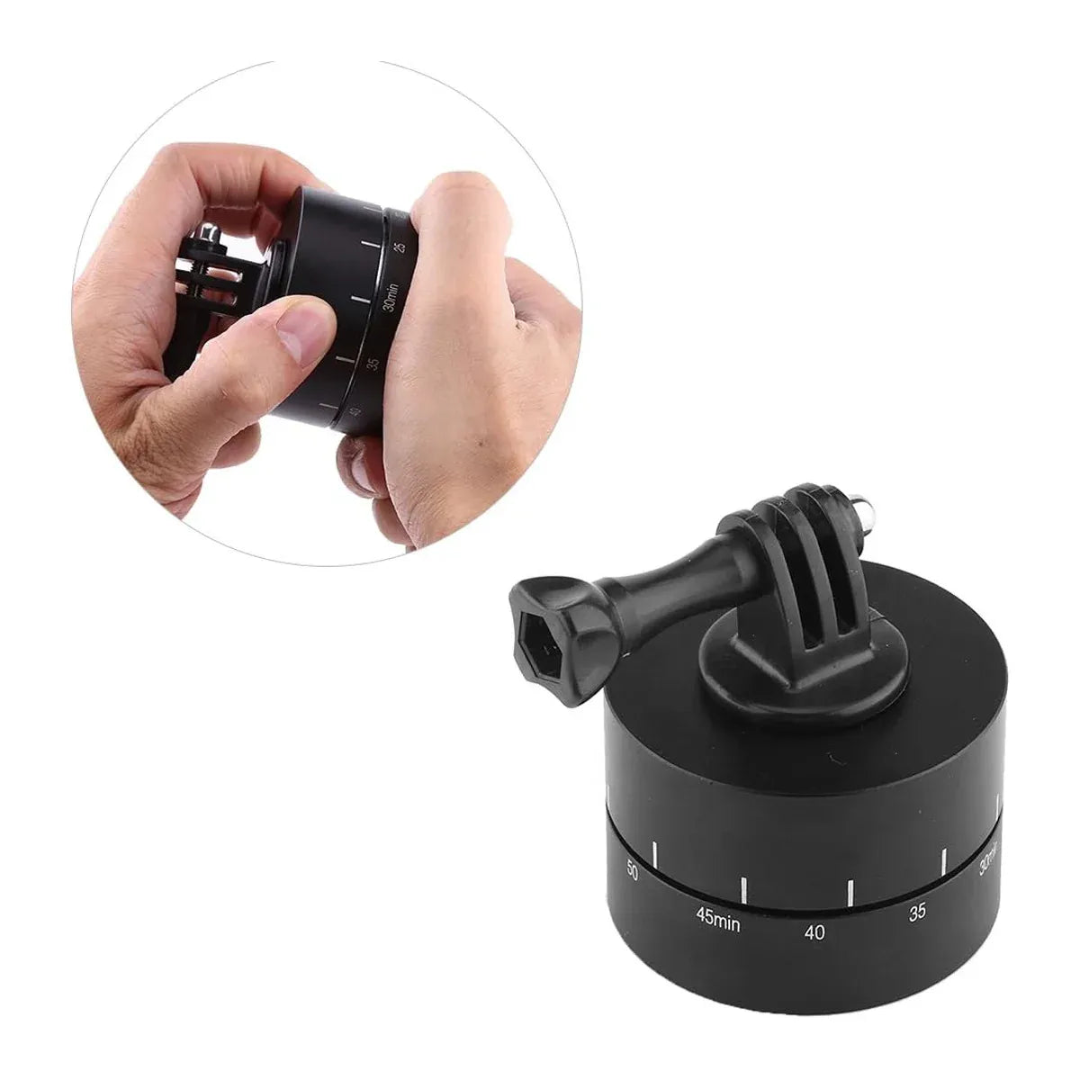 Action Camera 360° Rotating 60/120min Time Lapse Timer Tripod Head Adapter Gopro - 60min
