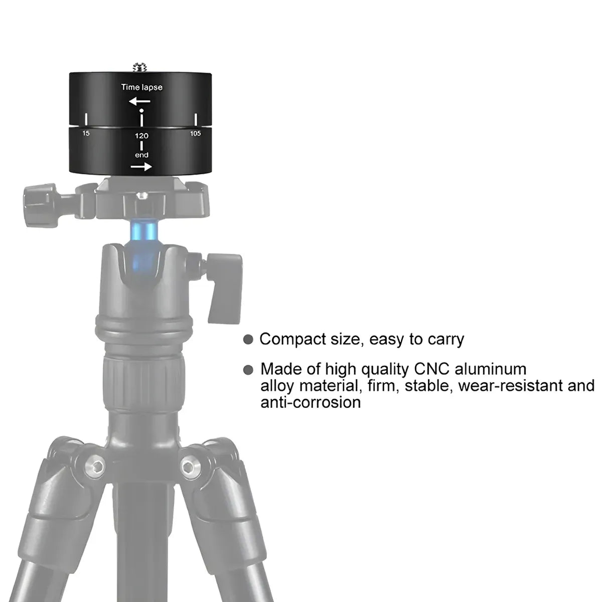 Action Camera 360° Rotating 60/120min Time Lapse Timer Tripod Head Adapter Gopro - 60min