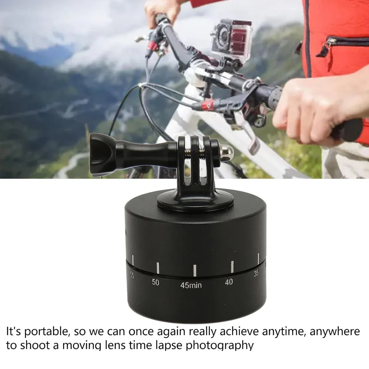 Action Camera 360° Rotating 60/120min Time Lapse Timer Tripod Head Adapter Gopro - 60min