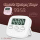 Digital Kitchen Timer 99 Minute Countdown Clock With LCD Display and Metal Mount - White - Mekamart Australia