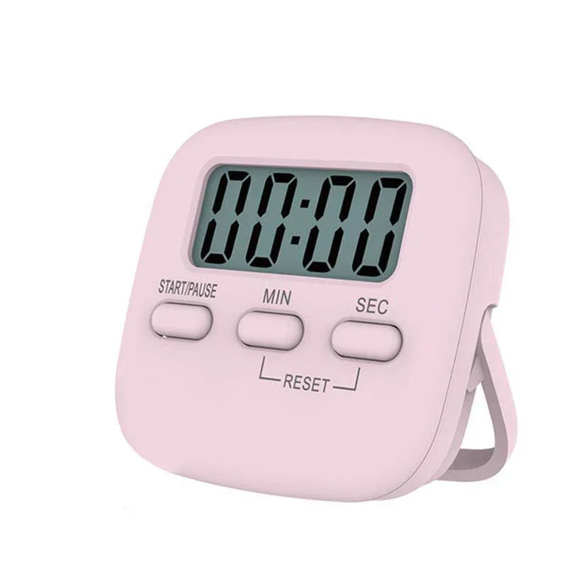 Digital Kitchen Timer 99 Minute Countdown Clock With LCD Display and Metal Mount - White - Mekamart Australia