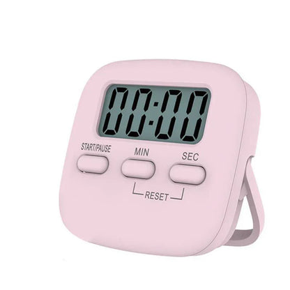Digital Kitchen Timer 99 Minute Countdown Clock With LCD Display and Metal Mount - White - Mekamart Australia