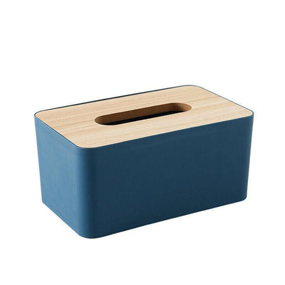 Wooden Lid Tissue Storage Box Dispenser for Napkins Desk Paper Holder Organiser - Pink - Mekamart Australia