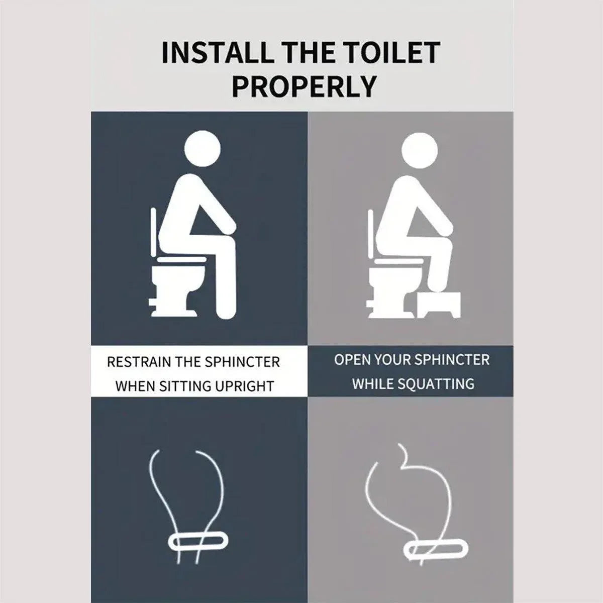 Toilet Stool Anti-Slip Bathroom Footstool for Home Use with Stable Support Design - White - Mekamart Australia