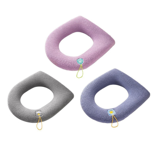 Soft Toilet Seat Bathroom Washable Warmer Cushion Mat Cover Pad Hook New Lid Au - Blue - Mekamart Australia