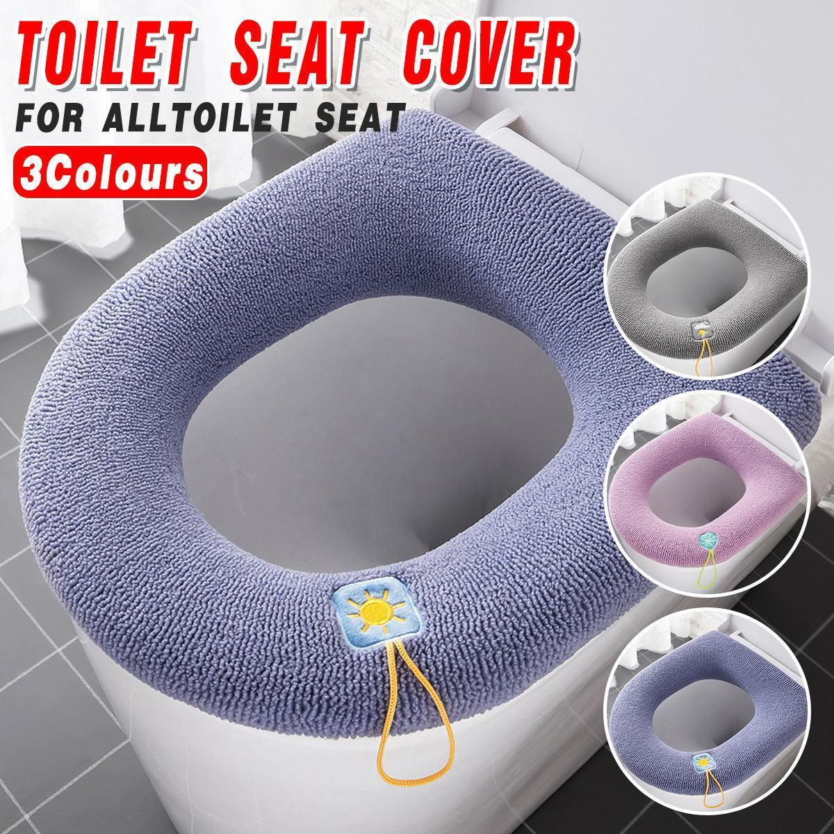 Soft Toilet Seat Bathroom Washable Warmer Cushion Mat Cover Pad Hook New Lid Au - Grey - Mekamart Australia