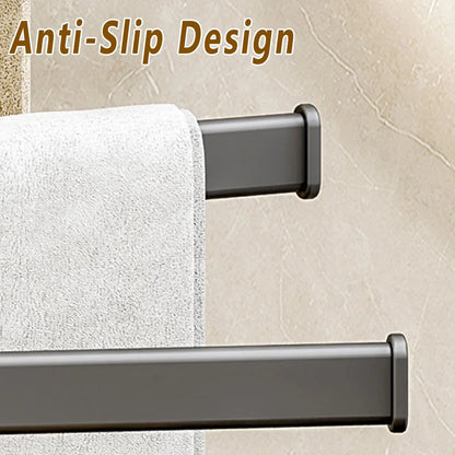Rotating Towel Rack Wall Mounted Bathroom Shelf Multi Rod Swivel Towel Holder - Mekamart Australia